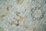 Antique look Aqua, Gold and Charcoal Hand Knotted Carved Texture Traditional Oriental Oushak 8x10 wool Area Rug