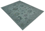 Antique look Bluish Gray Hand knotted Traditional Oushak Multi Size wool area Rug