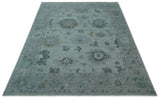 Antique look Bluish Gray Hand knotted Traditional Oushak Multi Size wool area Rug