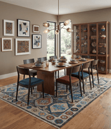 Antique look Charcoal And beige Hand knotted Custom Made wool Area Rug