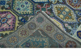 Antique look Charcoal And beige Hand knotted Custom Made wool Area Rug