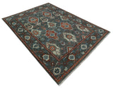 Antique look Gray And Rust Hand knotted Traditional Oushak Multi Size Area Rug