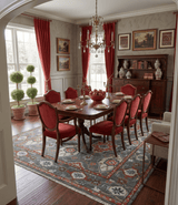 Antique look Gray And Rust Hand knotted Traditional Oushak Multi Size Area Rug