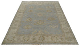 Antique look Gray, Beige and Olive Hand knotted Traditional Oushak 9x12 wool Area Rug