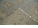 Antique look Gray, Beige and Olive Hand knotted Traditional Oushak 9x12 wool Area Rug