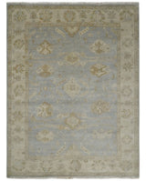 Antique look Gray, Beige and Olive Hand knotted Traditional Oushak 9x12 wool Area Rug