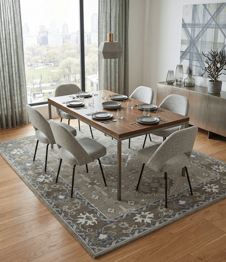 Antique look Grayish-Green and Ivory Hand Knotted Traditional Heriz Custom Made wool Area Rug