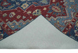 Antique look Maroon and Blue Hand Tufted Traditional Medallion wool Area Rug