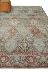 Antique look Multicolor Tribal Hand Knotted Distressed finished Oxidized Wool Area Rug