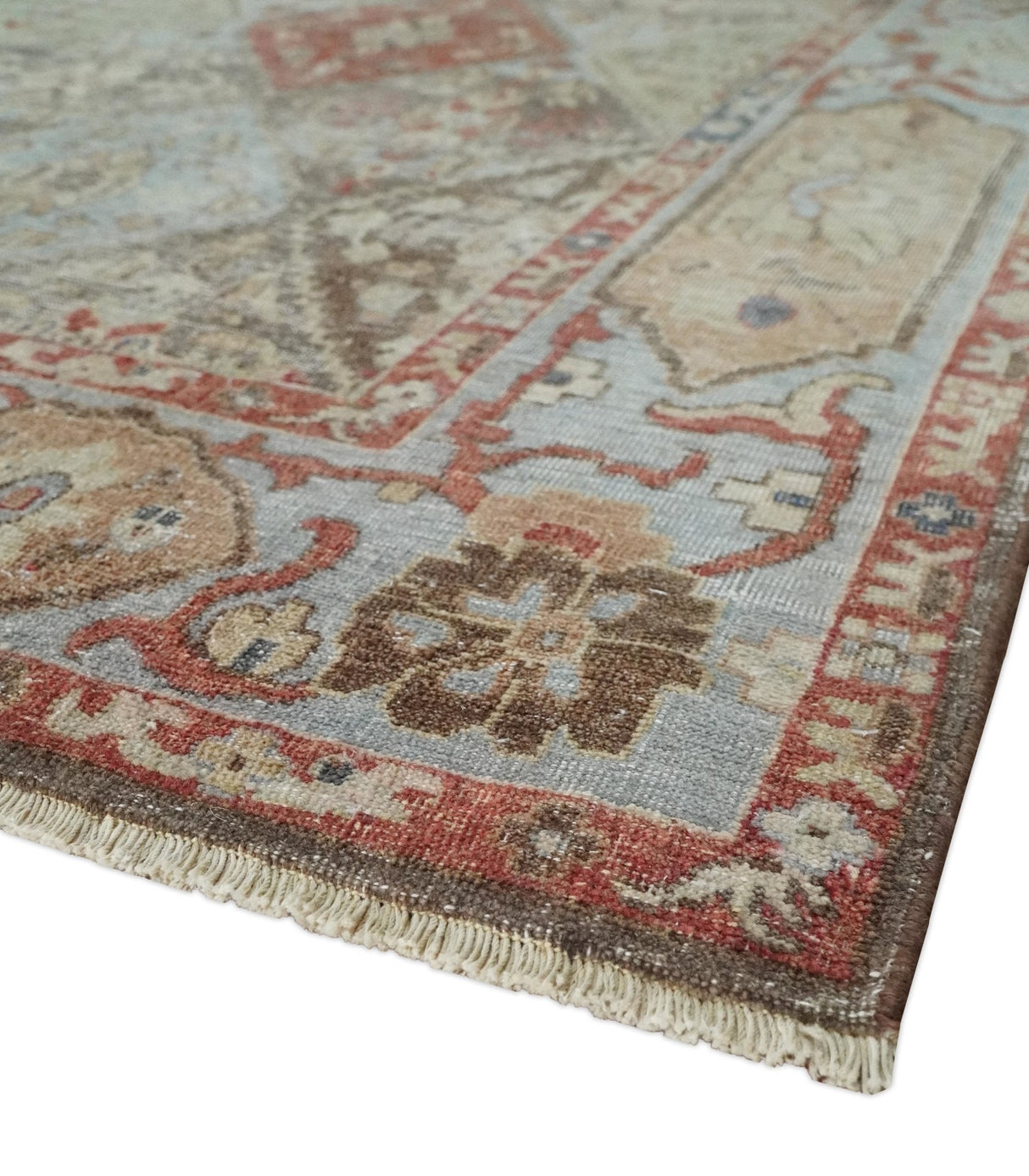 Antique look Multicolor Tribal Hand Knotted Distressed finished Oxidized Wool Area Rug