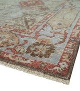 Antique look Multicolor Tribal Hand Knotted Distressed finished Oxidized Wool Area Rug