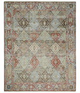 Antique look Multicolor Tribal Hand Knotted Distressed finished Oxidized Wool Area Rug
