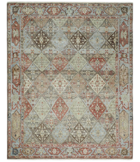 Antique look Multicolor Tribal Hand Knotted Distressed finished Oxidized Wool Area Rug