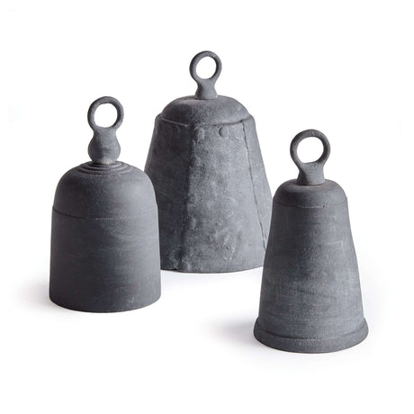 Antique Metal Bells with Weathered Zinc Finish (Set of 3)-Bells-Parc Decor
