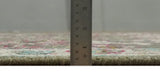 Antique Moss Green 5x8 Hand Knotted Beige and Pink Bamboo Silk Area Rug