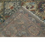 Antique Moss Traditional Oushak Charcoal, Brown and Blue Hand knotted Custom Made Rug