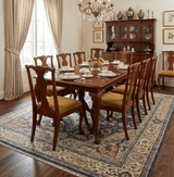 Antique Muted Traditional Heriz Blue ,Beige and Brown Hand knotted Custom made wool Area Rug