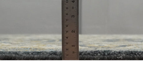 Antique Muted Traditional Heriz Blue ,Beige and Brown Hand knotted Custom made wool Area Rug