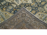 Antique Muted Traditional Heriz Blue ,Beige and Brown Hand knotted Custom made wool Area Rug