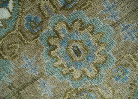 Antique Olive And Blue Traditional Heriz Multi Size Wool Area Rug