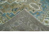 Antique Olive And Blue Traditional Heriz Multi Size Wool Area Rug