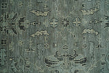 Antique Oushak Silver and Charcoal Multi size Wool Area Rug