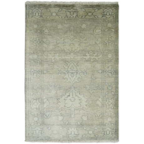 Antique Persian 2x3 Beige and Gray Hand Knotted Entryway Wool Area Rug | TRD2954723-Area Rug-Parc Decor