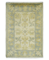 Antique Persian 2x3 Beige and Gray Hand Knotted Wool Area Rug