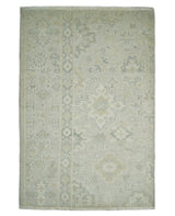 Antique Persian 2x3 Beige and Gray Hand Knotted Wool Area Rug