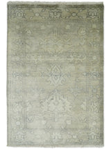 Antique Persian 2x3 Beige and Gray Hand Knotted Wool Area Rug