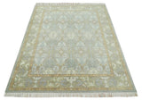 Antique Persian 8x10 Hand Knotted Gray and Beige Traditional Persian Wool Rug