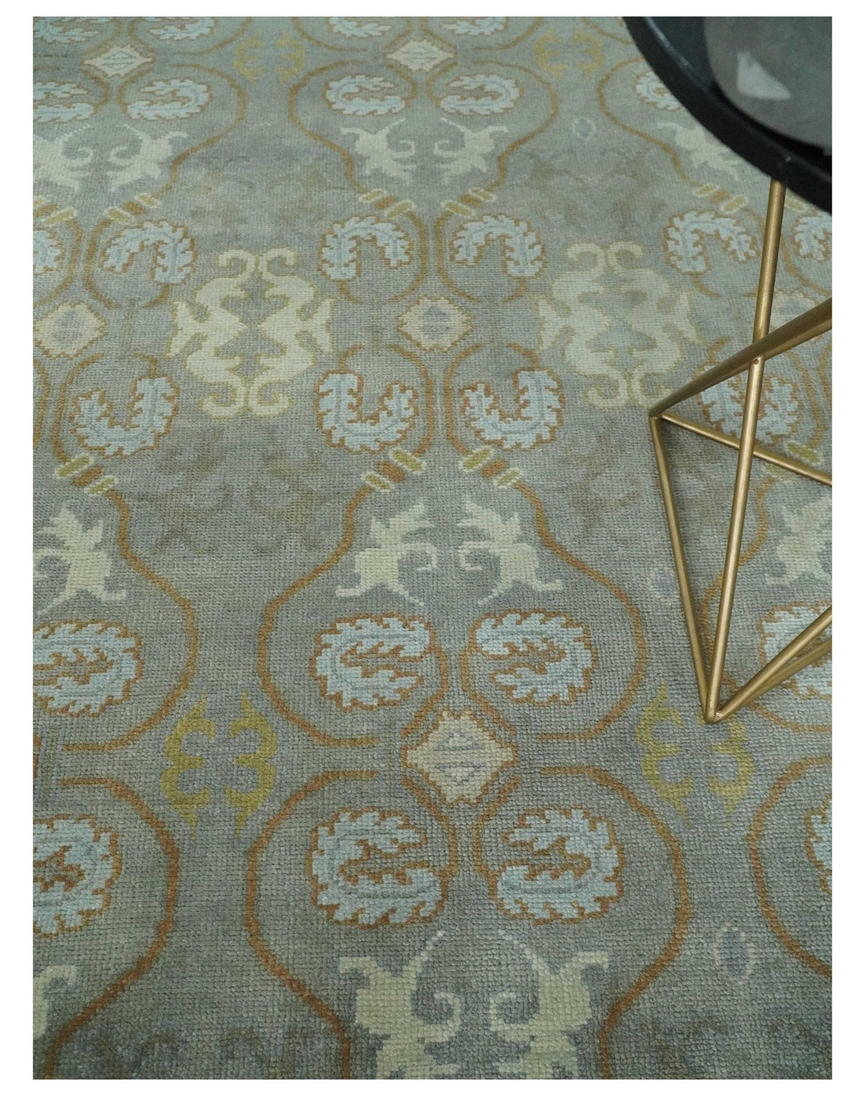 Antique Persian 8x10 Hand Knotted Gray and Beige Traditional Persian Wool Rug