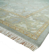 Antique Persian 8x10 Hand Knotted Gray and Beige Traditional Persian Wool Rug