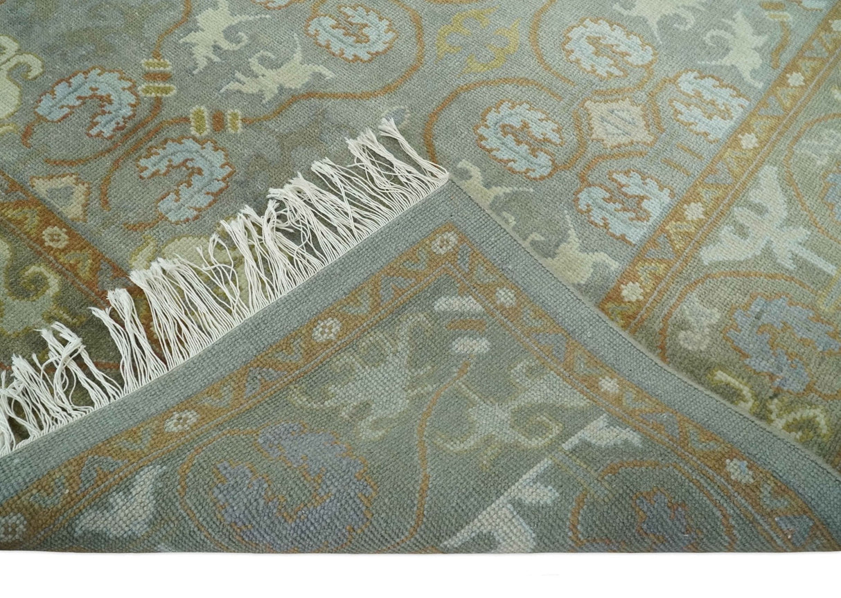 Antique Persian 8x10 Hand Knotted Gray and Beige Traditional Persian Wool Rug