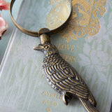 Antique Raven Magnifying Glass in Brass Finish-Magnifying glass-Parc Decor