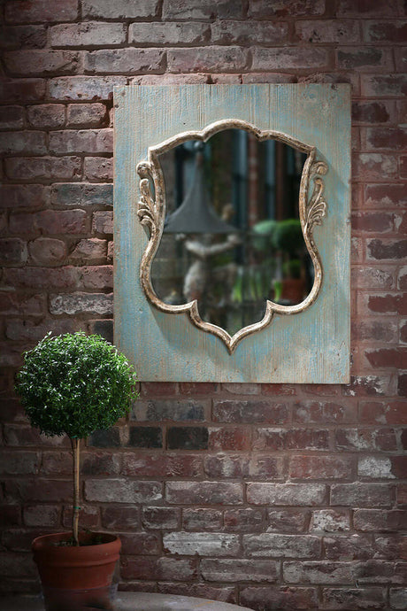 Antique Shield-Shaped Wall Mirror-Mirror-Parc Decor