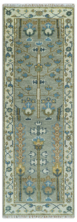 Antique Silver and Gold Hand Knotted Tree of Life Custom made Wool Rug