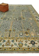 Antique Silver and Gold Hand Knotted Tree of Life Custom made Wool Rug