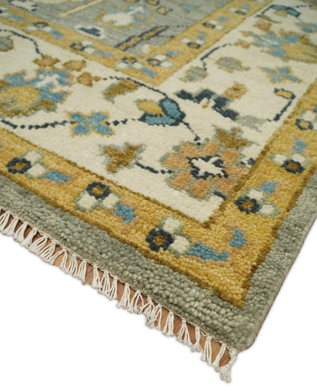 Antique Silver and Gold Hand Knotted Tree of Life Custom made Wool Rug