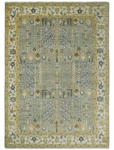 Antique Silver and Gold Hand Knotted Tree of Life Custom made Wool Rug