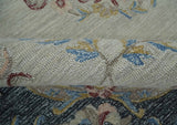 Antique Style Beige and Charcoal Aubusson design Hand Tufted 8x10 wool Area Rug