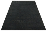 Antique Style Charcoal, Gray and Silver 8x10 Hand knotted wool Area Rug