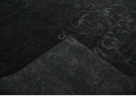 Antique Style Charcoal, Gray and Silver 8x10 Hand knotted wool Area Rug