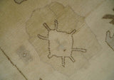 Antique Style Fine 9x13 Hand Knotted Beige, Silver and Brown Traditional Wool Rug