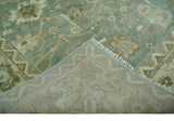 Antique style Floral Gray, Beige and Green Hand knotted Oriental Oushak Multi Size Wool Area Rug
