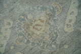 Antique style Gray and Beige 9x12 Hand knotted Oushak wool Area Rug