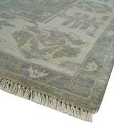 Antique style Gray and Beige 9x12 Hand knotted Oushak wool Area Rug