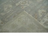 Antique style Gray and Beige 9x12 Hand knotted Oushak wool Area Rug