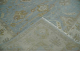 Antique style Gray and Beige Hand knotted Traditional Oushak wool Area Rug