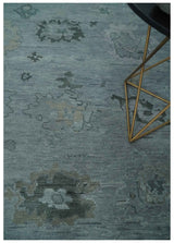 Antique style Gray and Silver Hand Knotted Multi Size Oushak Wool Area Rug